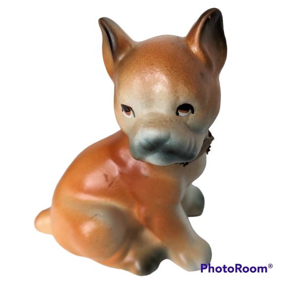 Vintage Tilso Hand Painted Boxer Dog Ceramic Art Brown & White Decor - Picture 12 of 12